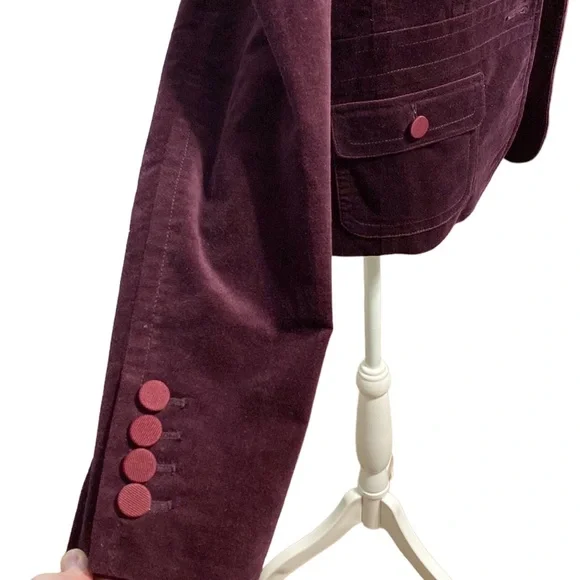 TALBOTS velvet plum blazer jacket - Picture 8 of 11